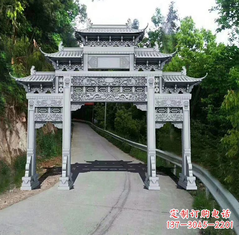 聊城青石牌坊雕塑,演绎精致经典