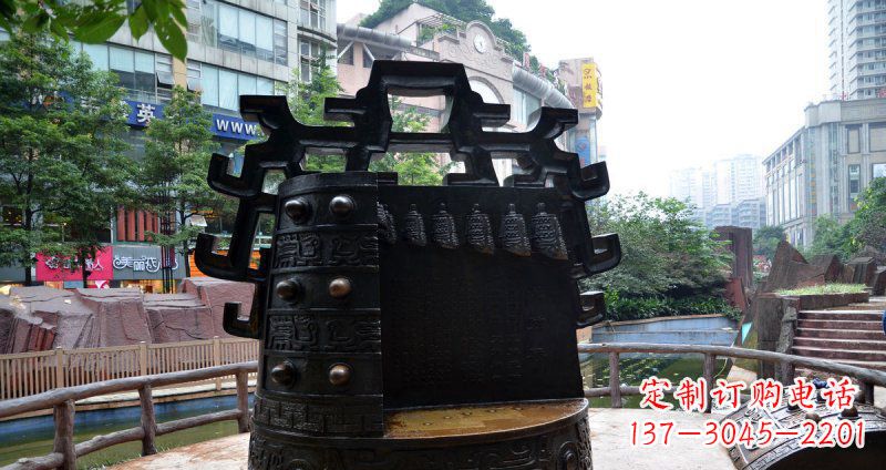 聊城青铜编钟铜雕 (2)