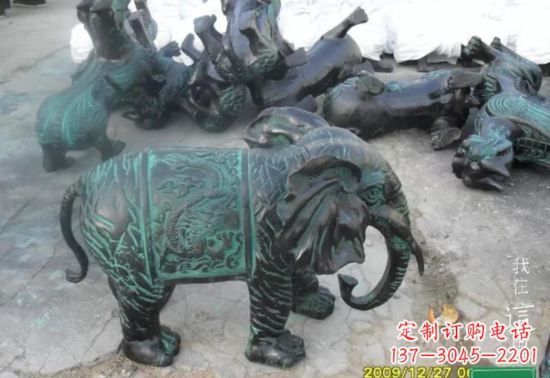 聊城精美青铜大象雕塑,极致线条优雅