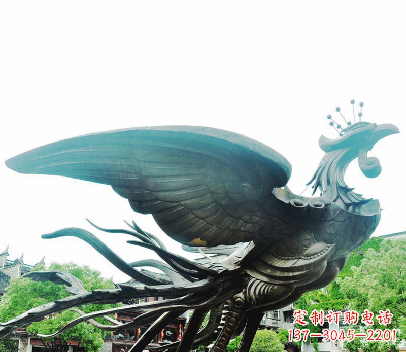 聊城青铜凤凰雕塑,传承古典魅力