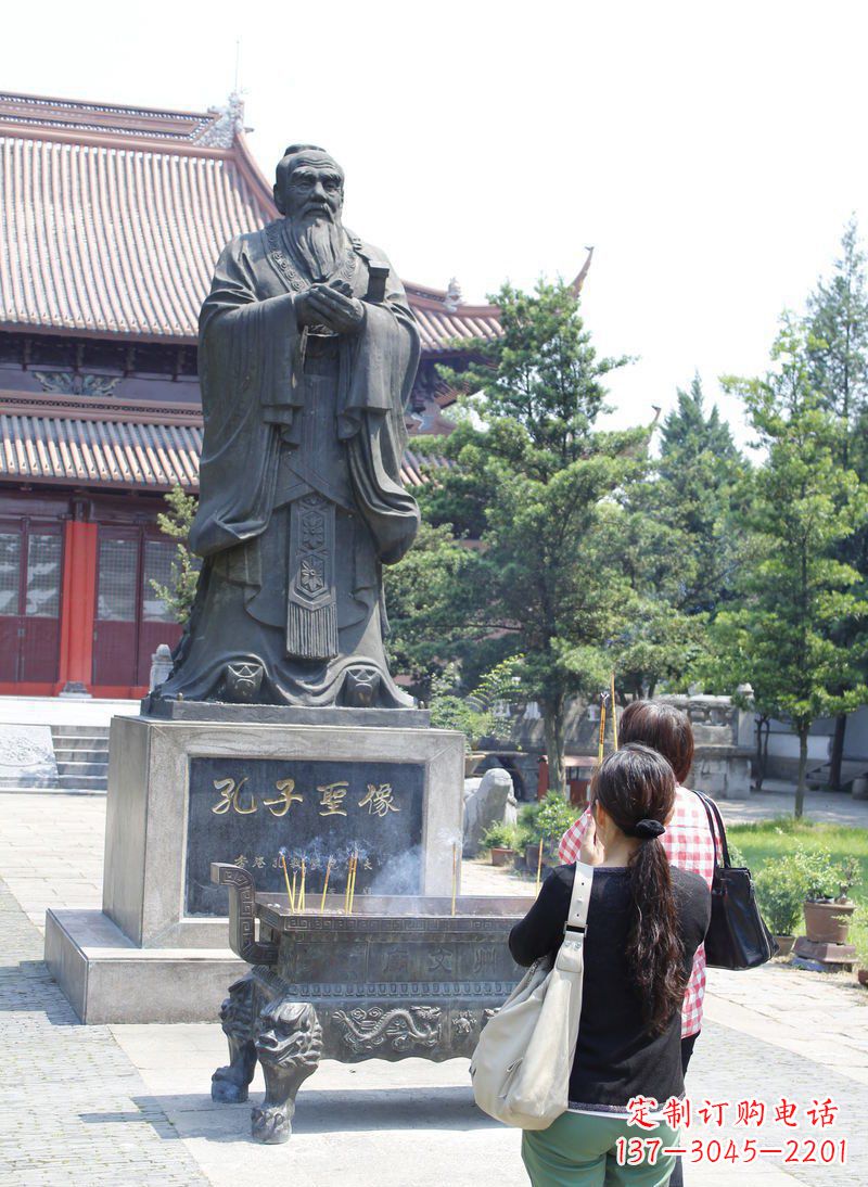 聊城中领雕塑推出精致青铜孔子雕塑,考究工艺,…