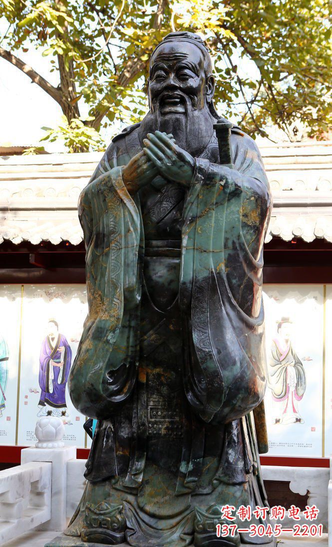 聊城青铜孔子行教像雕塑