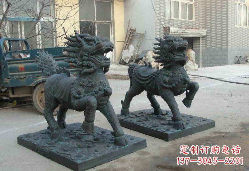 聊城唯美雕塑:青铜立式麒麟
