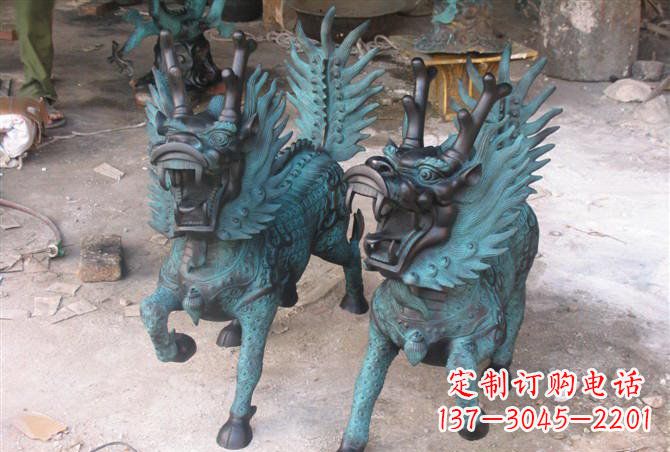 聊城追求完美的青铜麒麟雕塑