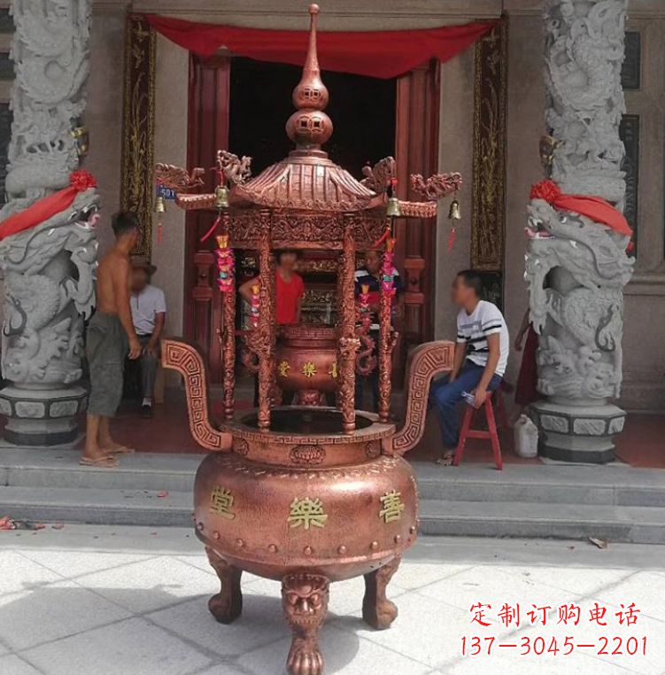 聊城精致全铜小香炉雕塑