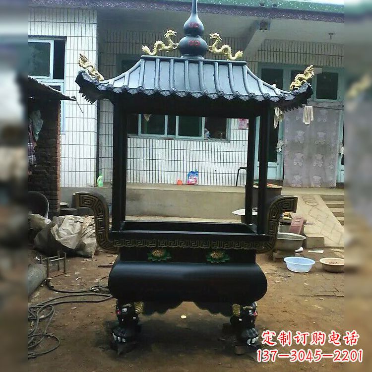聊城中领雕塑精美全铜香炉古典雕塑