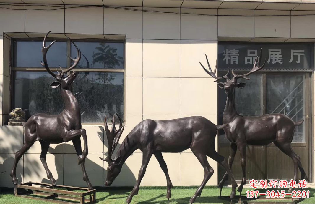 聊城群鹿铜雕塑,艺术精雕细琢