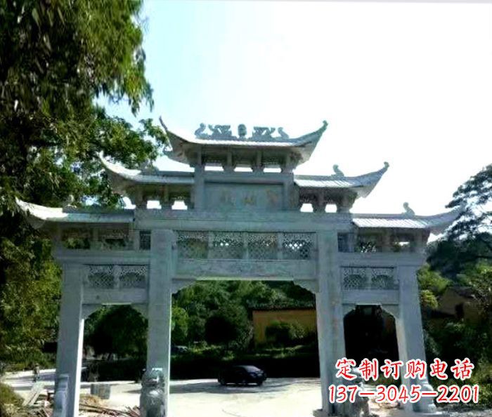 聊城艺术般的精美大理石牌坊雕塑,为您的家增添高雅气质