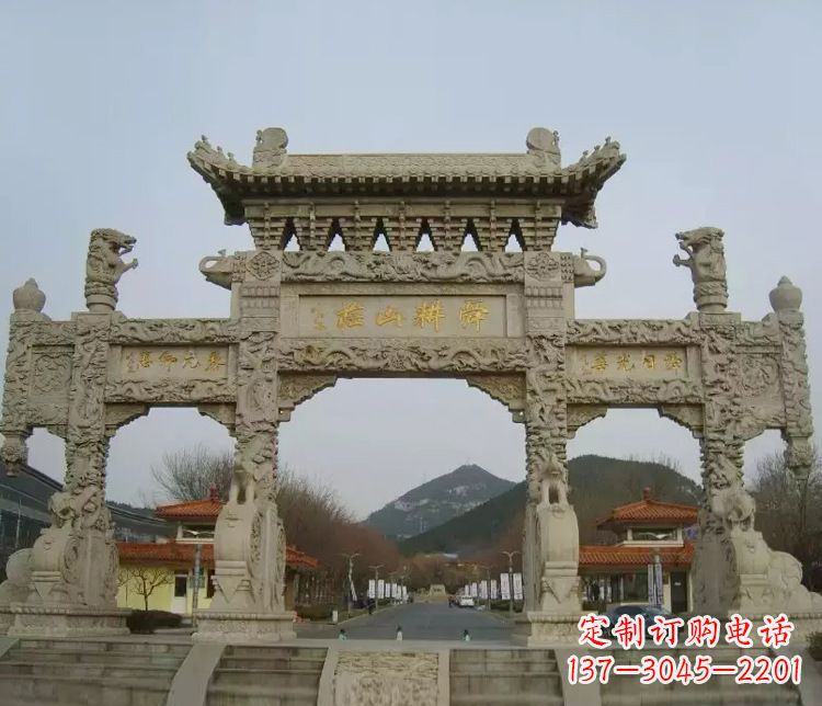 聊城铭刻美好时光,中领雕塑牌坊石雕