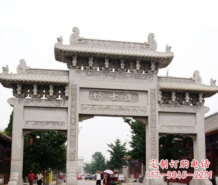 聊城艺术匠心打造的石雕牌坊