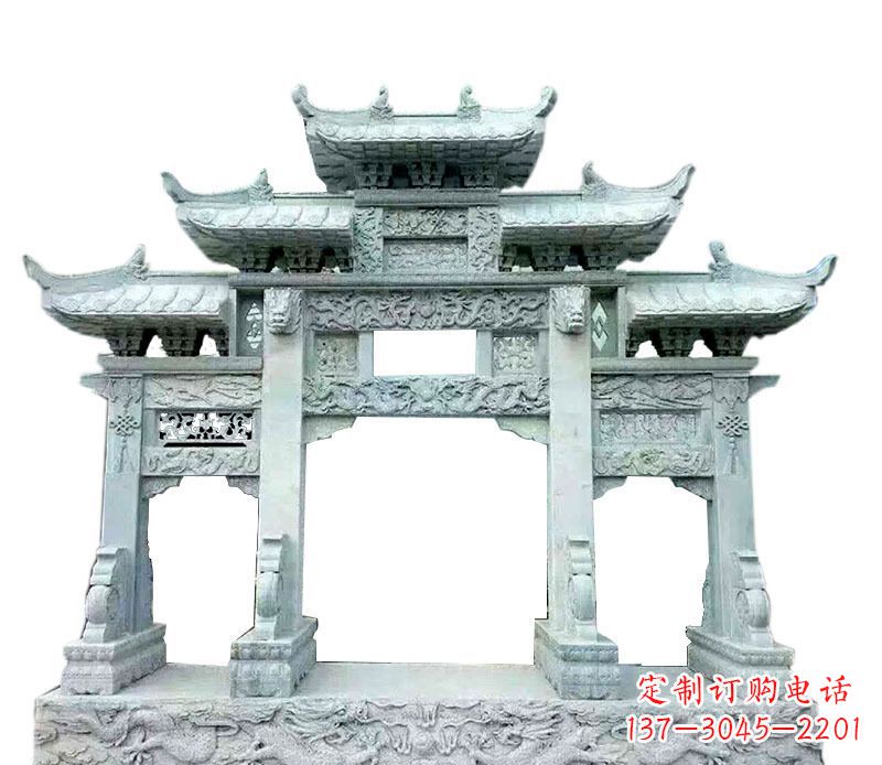 聊城中领雕塑仿古牌坊石雕定制