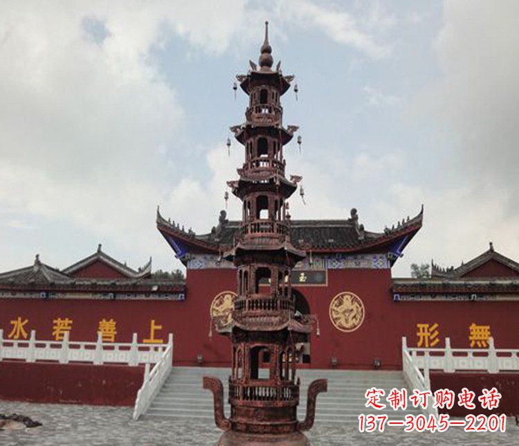 聊城三足铜香炉雕塑,精美绝伦
