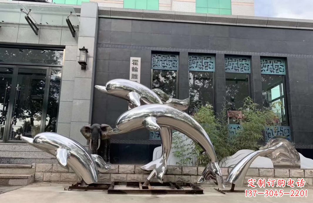 聊城高端定制不锈钢海豚雕塑
