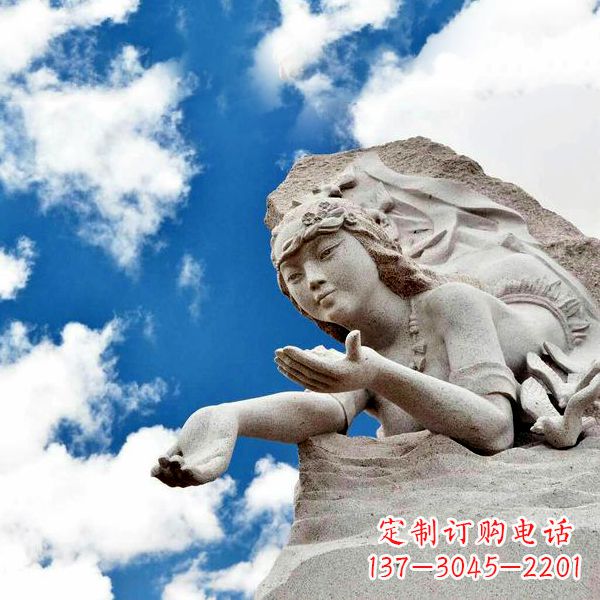 聊城传说中的精卫—大理石雕塑