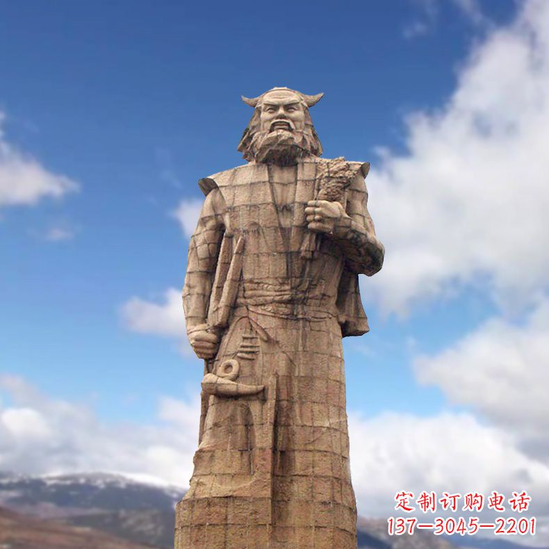 聊城精美神农大型石雕像,由中领雕塑定制