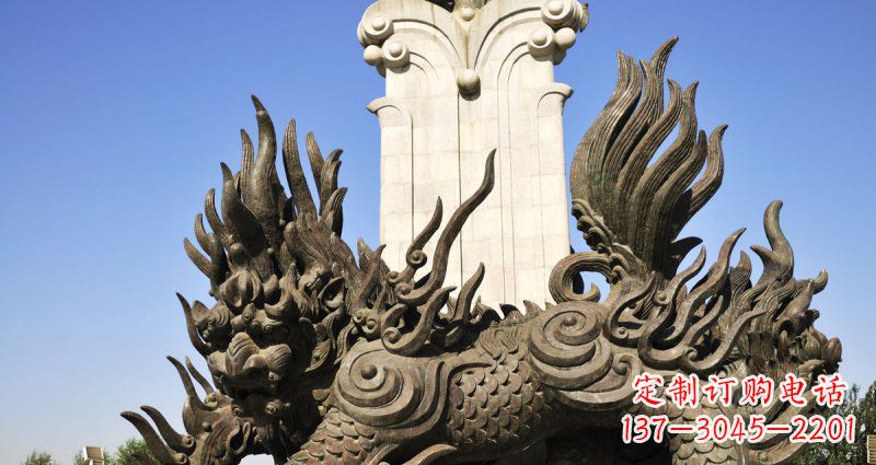 聊城中领雕塑:神兽火麒麟铜雕定制