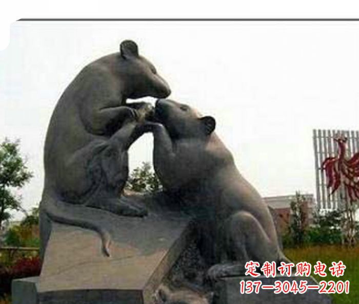聊城生肖动物老鼠石雕