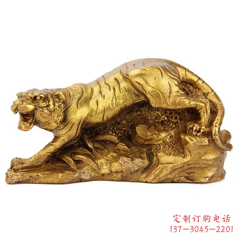 聊城中领雕塑生肖铜虎鎏金摆件,是一款以生肖虎…