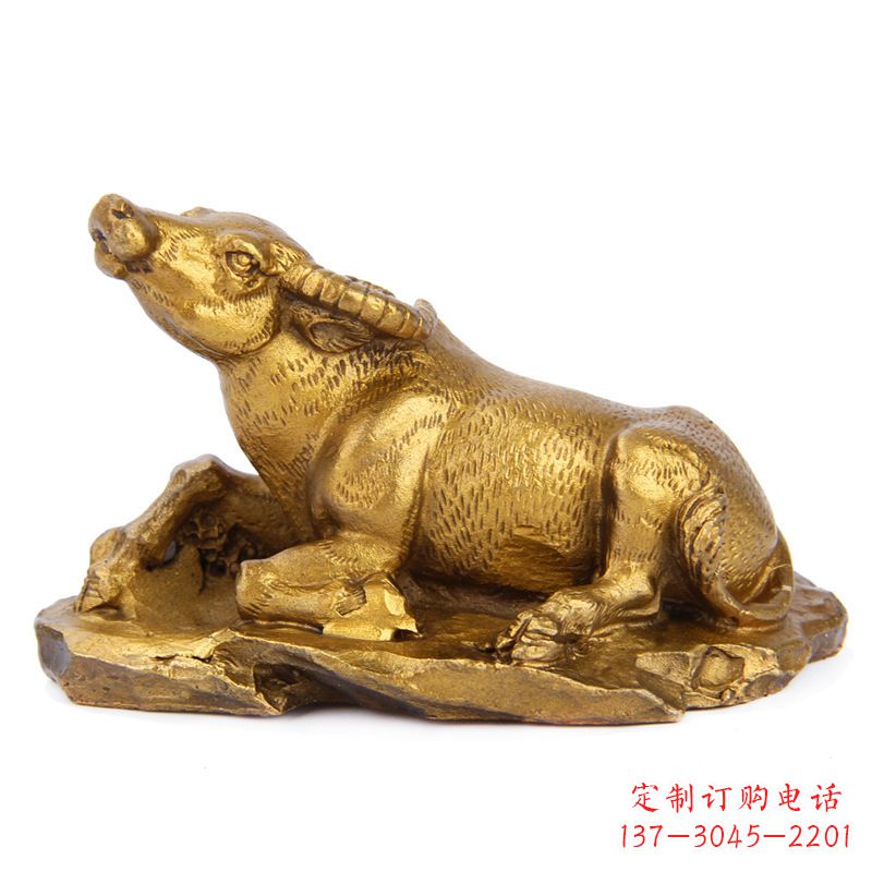 聊城生肖牛-铸铜鎏金动物雕塑摆件