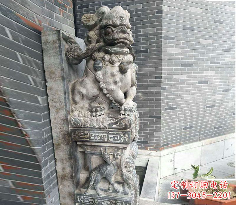 聊城中领雕塑仿古石门墩石雕