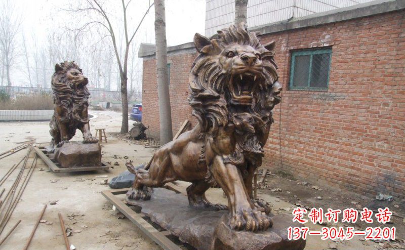 聊城狮子企业动物铜雕