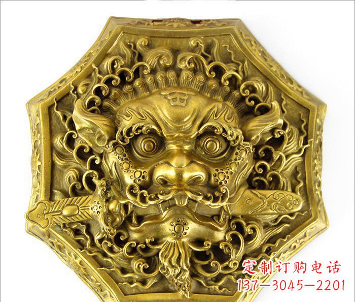聊城铜雕狮子头雕,精致细腻的雕塑艺术