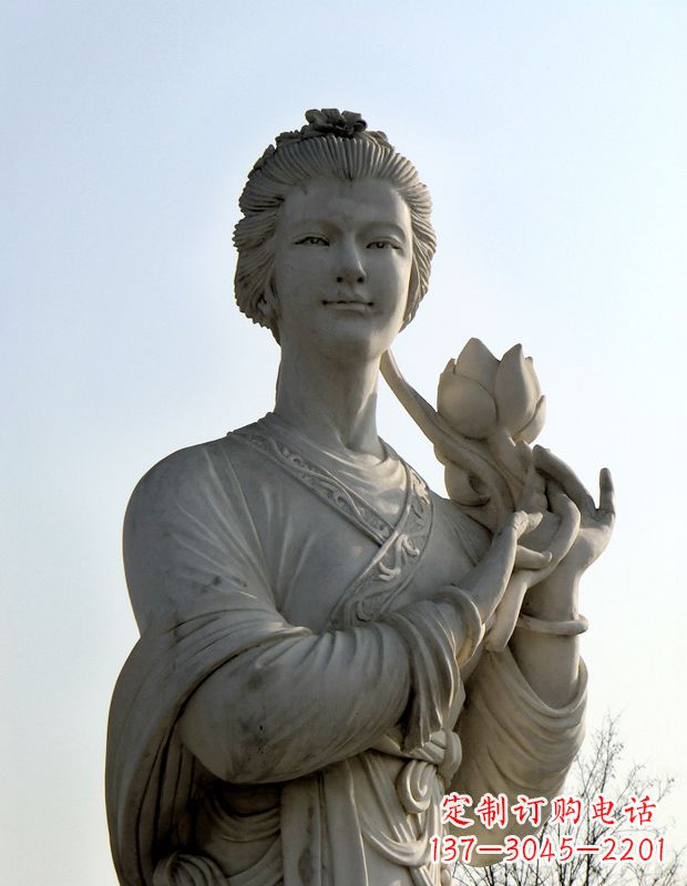 聊城汉白玉荷花雕塑,精致美丽无双!