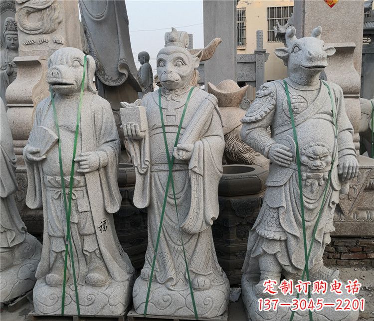 聊城十二生肖动物石雕,悦目明快!