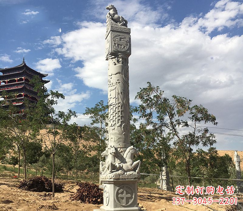 聊城十二生肖午马柱石雕,深刻铭刻你的特殊瞬间