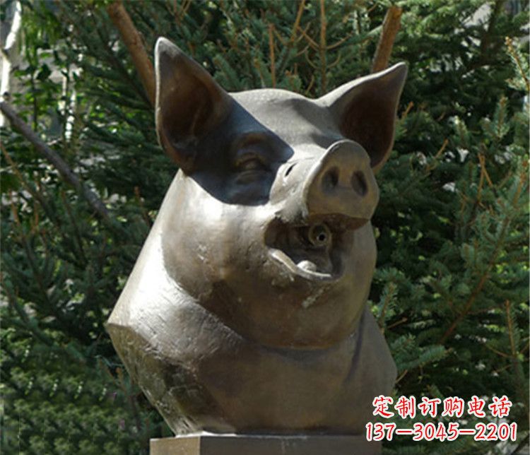 聊城十二生肖猪首铜雕,让你敬佩万年历史的艺术精髓