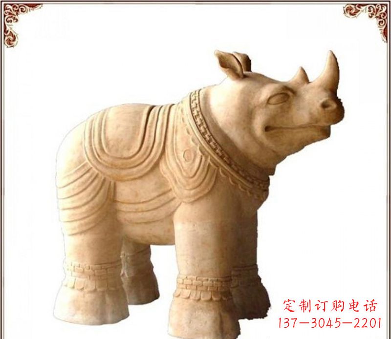 聊城石雕大水牛公园动物摆件