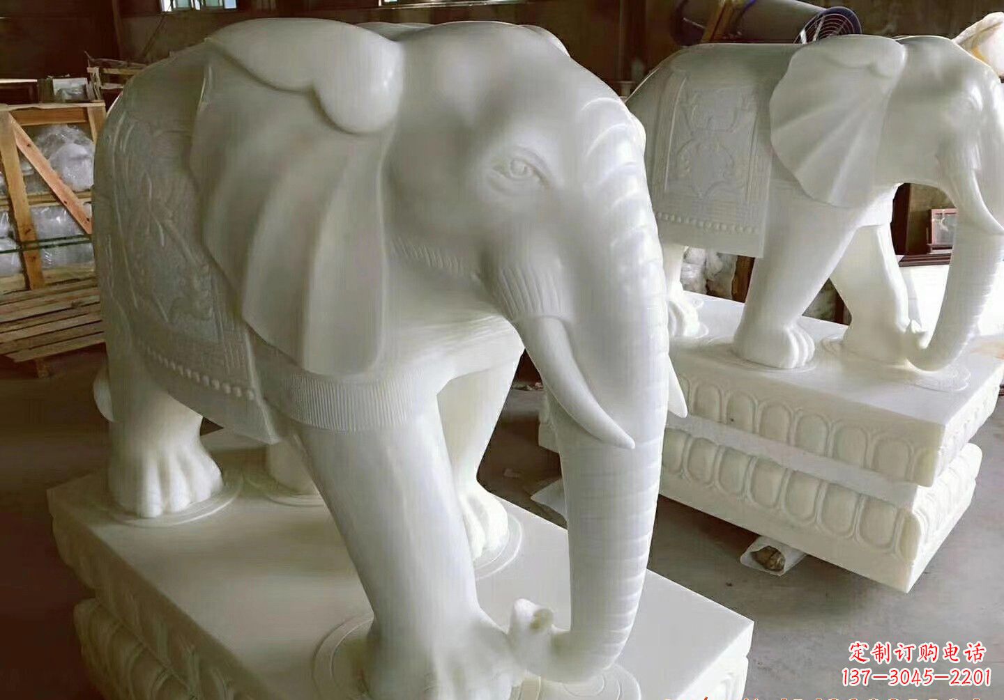 聊城石雕大象雕塑,展现大象优雅的身姿