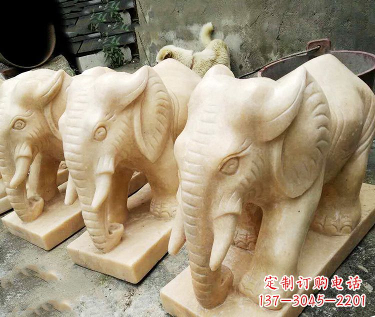 聊城石雕大象喷水