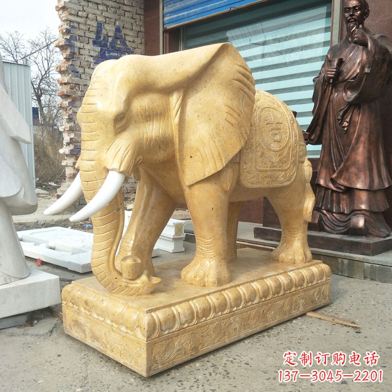 聊城精美大象雕塑,为你定制宅神兽