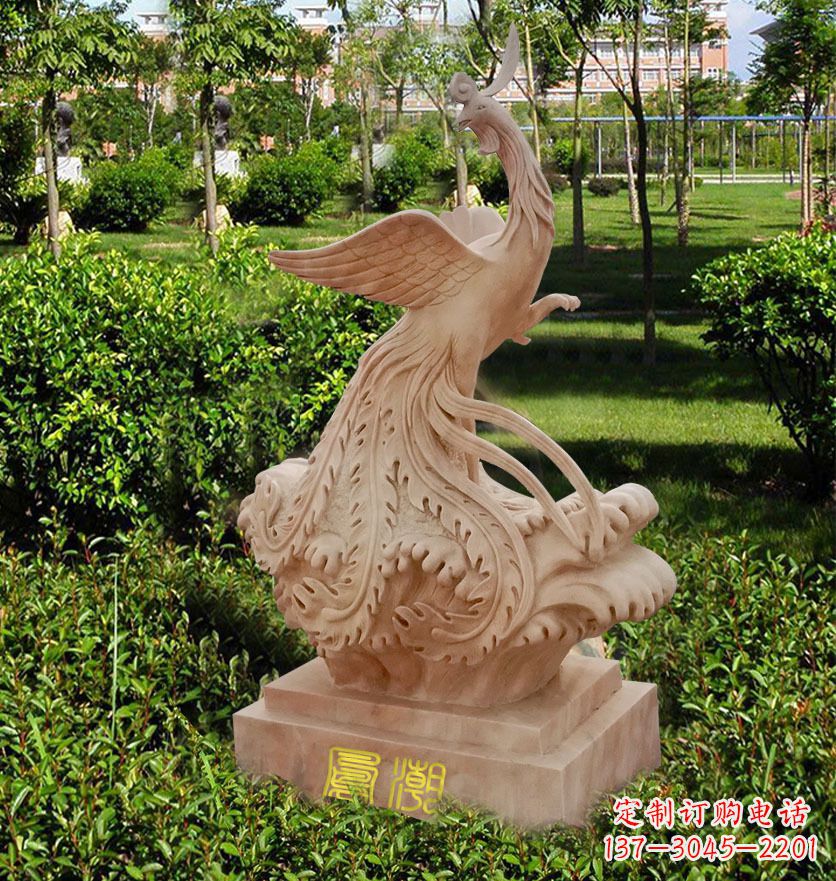 聊城雕刻凤凰传递祥瑞祝福