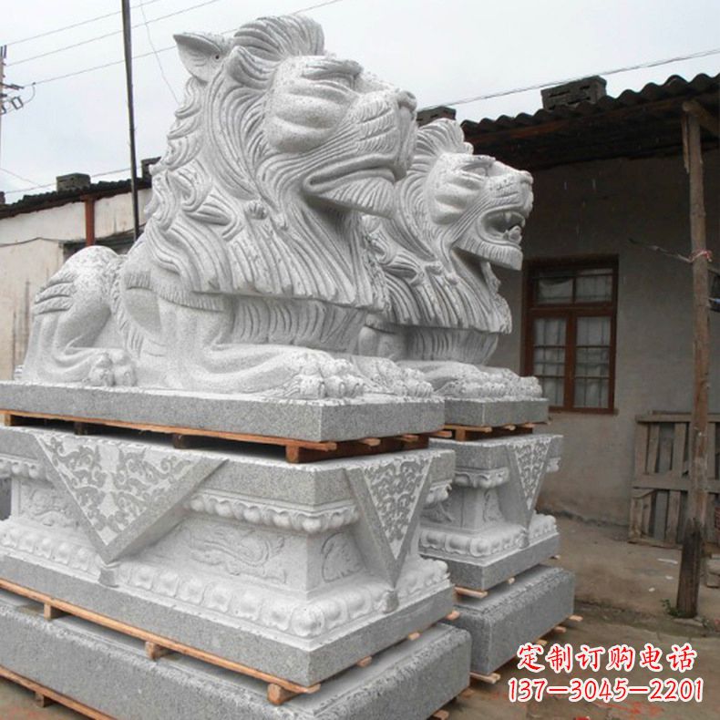 聊城港币狮子雕塑,华丽展现华夏气势