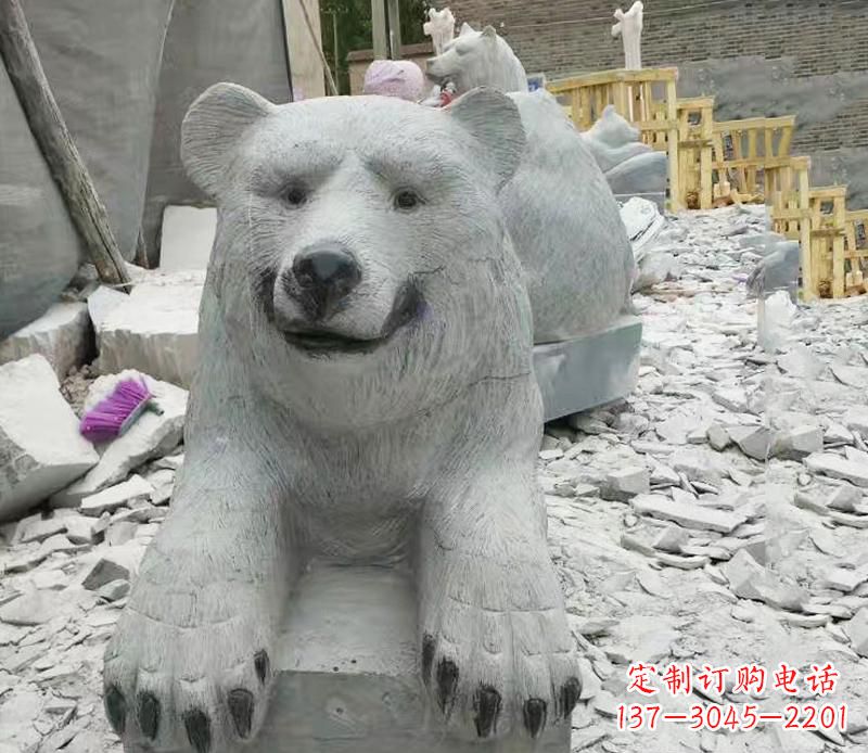 聊城石雕狗熊动物雕塑