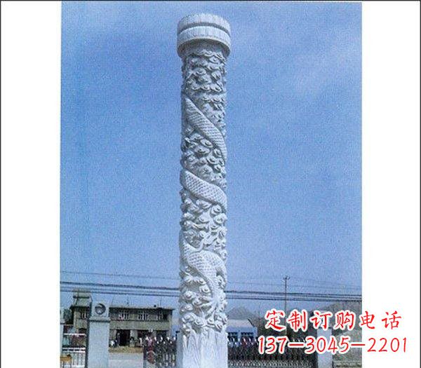 聊城中领雕塑厂家-优质定制龙柱石雕