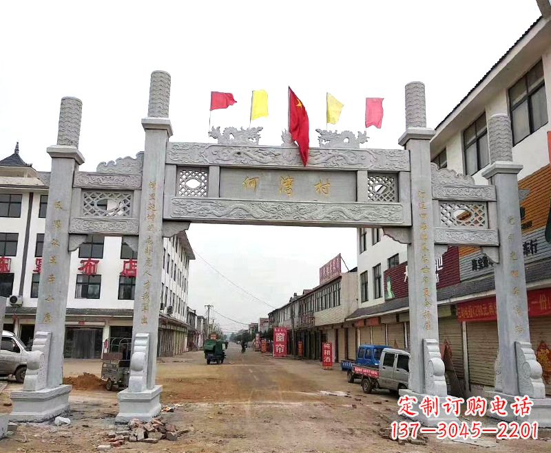 聊城中领雕塑:精美石雕牌坊雕塑