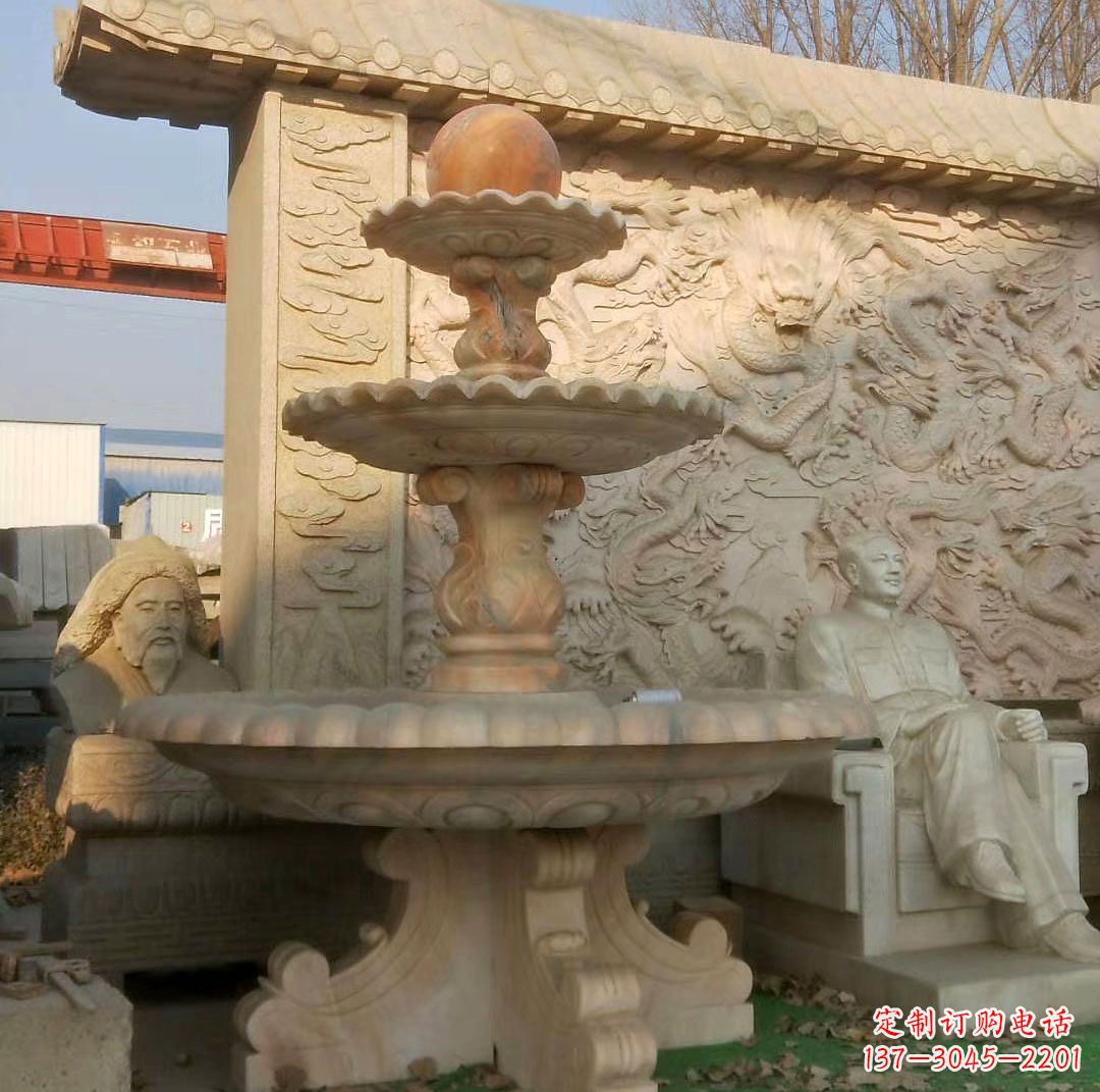 聊城中领雕塑精美石雕喷泉雕塑,是一款独特的雕…