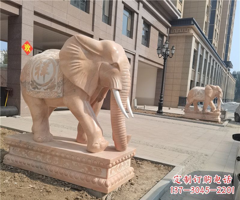 聊城石雕卷鼻大象