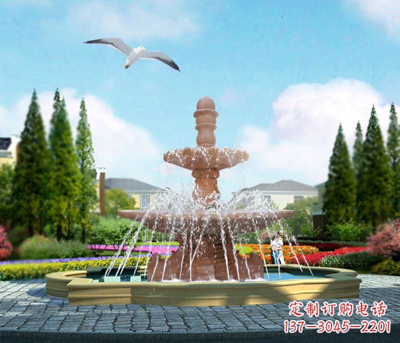聊城石雕流水招财喷泉雕塑,让你迎接财运来临