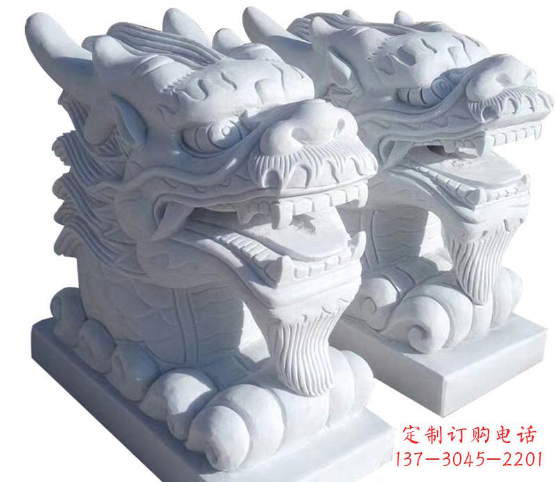 聊城精致石雕龙头雕塑,打造建筑雕塑景观