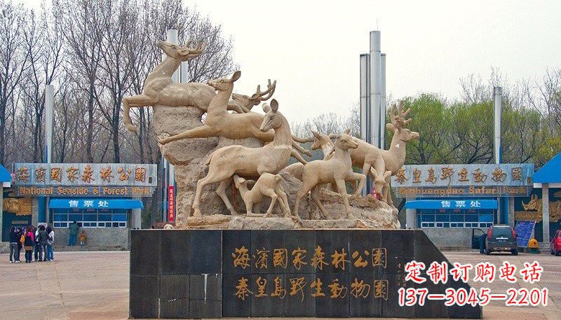 聊城梅花鹿雕塑——令公园更美丽