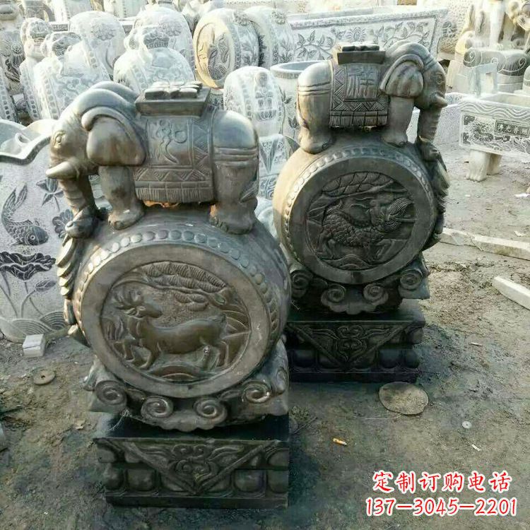 聊城高品质石雕门墩石雕雕塑,打造优雅大气的家居空间