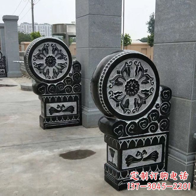 聊城中领雕塑自主设计专业制作石雕门墩狮子,专…