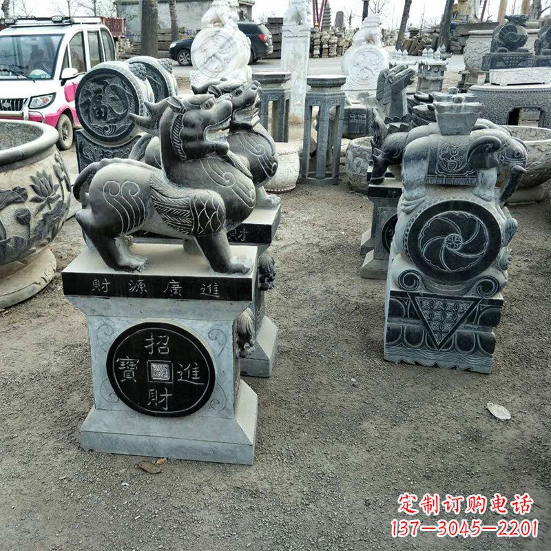 聊城石雕门墩兽头