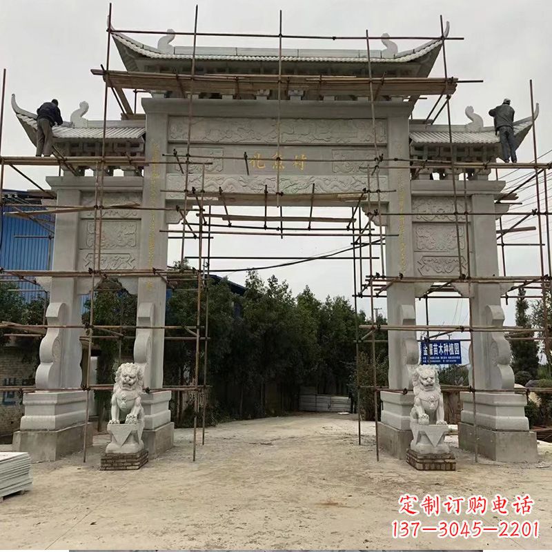 聊城领雕为您定制优雅牌坊雕塑