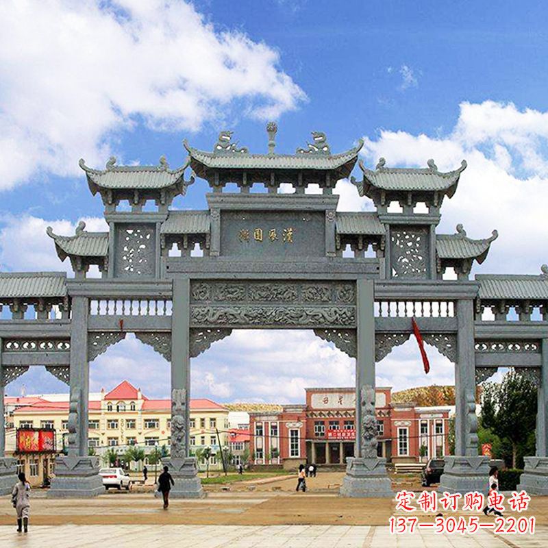 聊城石雕牌坊-专业牌楼雕塑定制