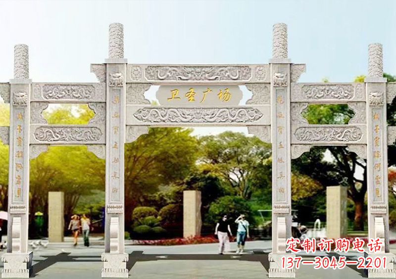 聊城石雕牌坊雕塑,尊贵而独特